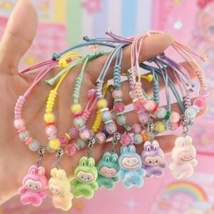 Labubu Inspired Macramé Bracelet Teal Bliss